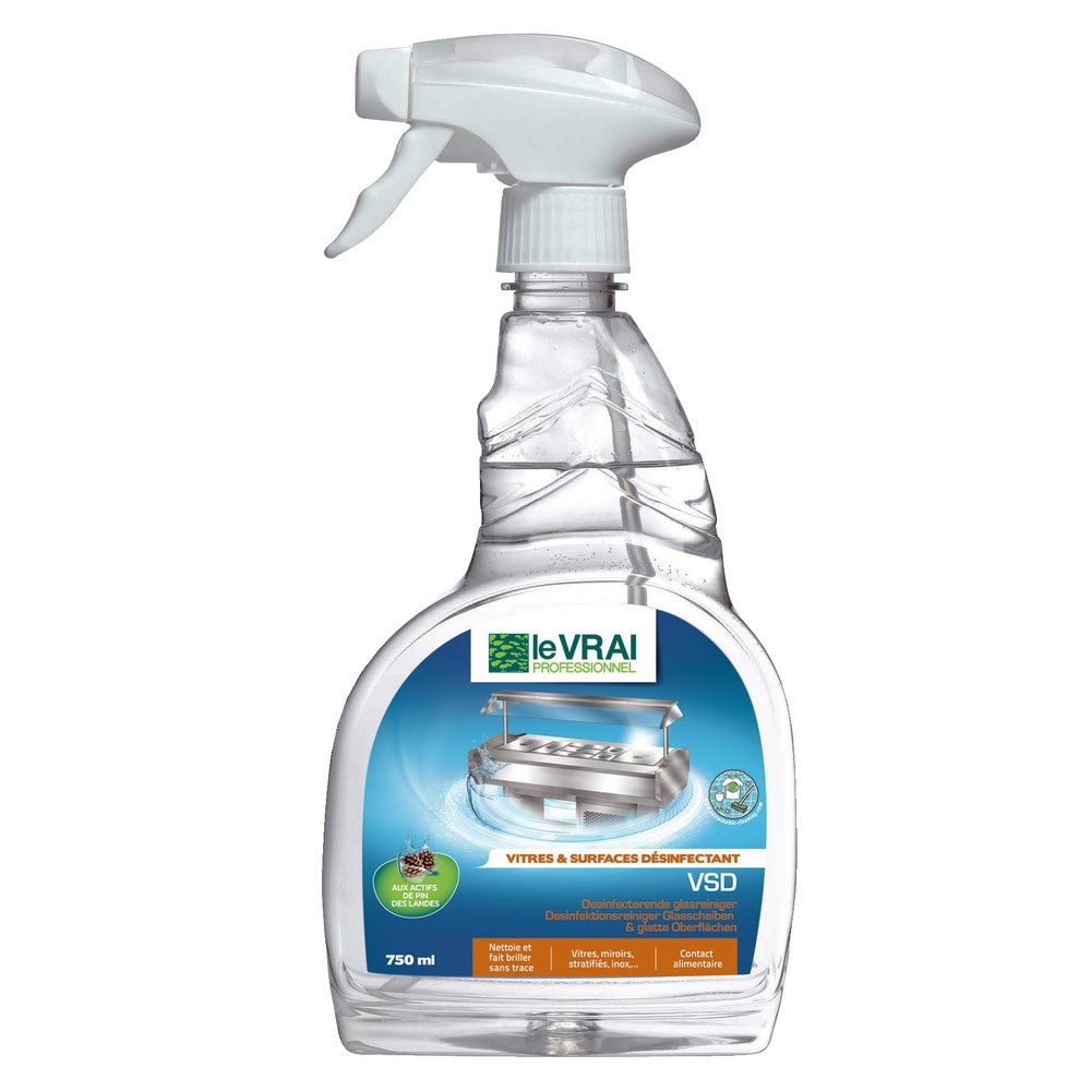 Nettoyant Vitres et Surfaces VSD - LE VRAI - 750mL - Chiffons & Produits