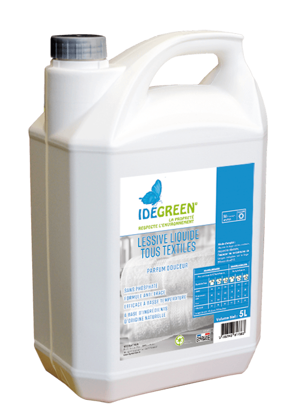 Lessive liquide tous textiles - IDEGREEN - 5L - Ecolabel