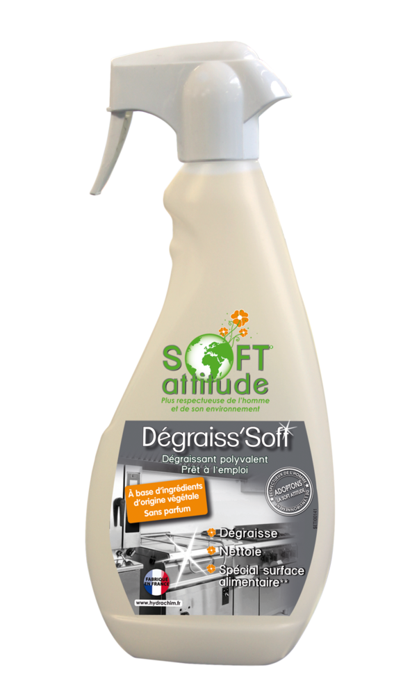 Dégraissant cuisine Dégraiss'soft - SOFT' ATTITUDE - HYDRACHIM - 750mL