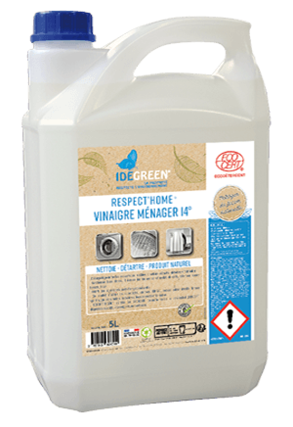 Vinaigre alcool ménager 14°-IDEGREEN-RESPECT HOME-5L-HYDRACHIM