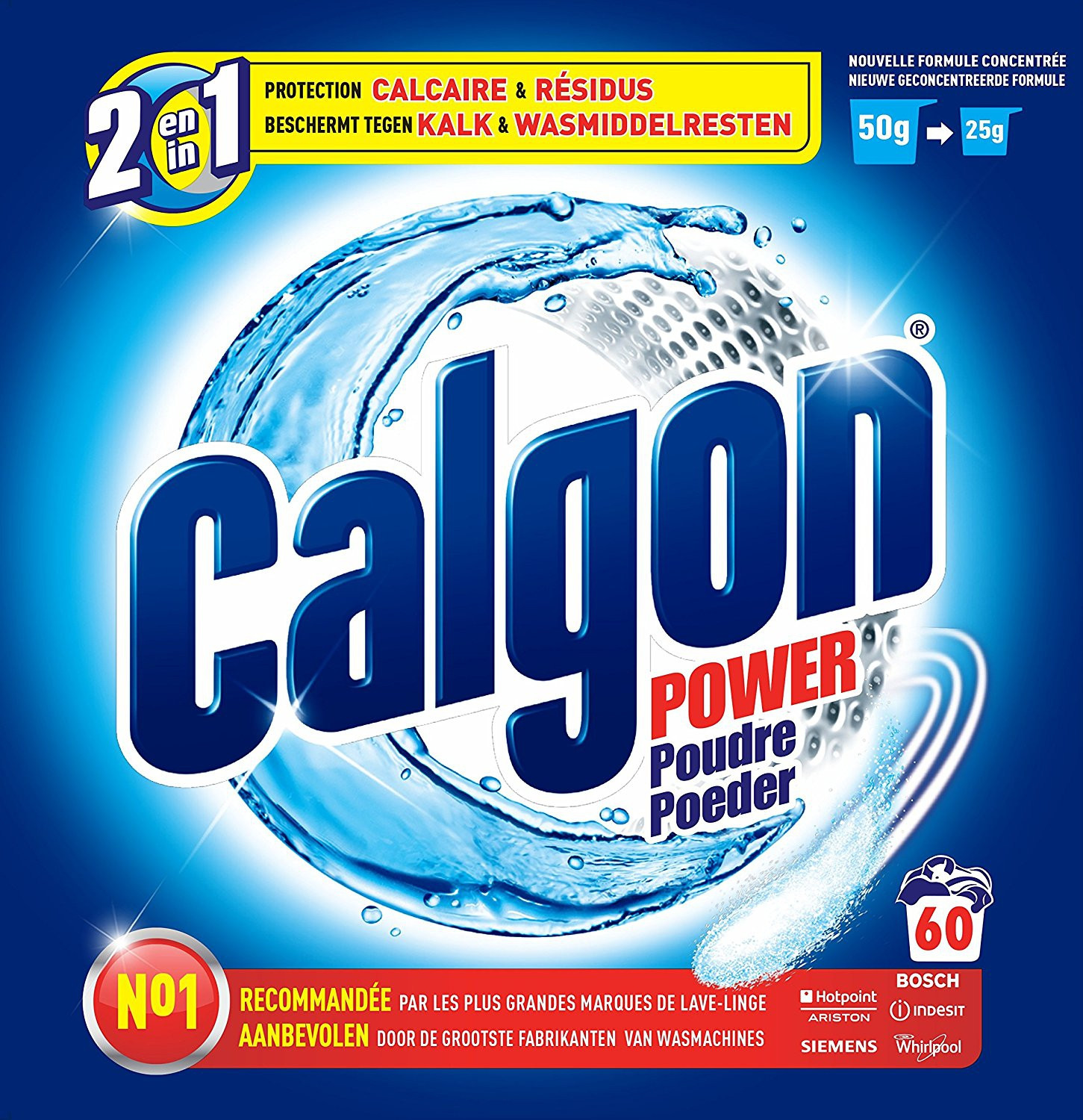 Poudre anti-calcaire 2 en 1 - CALGON - 1.3Kg