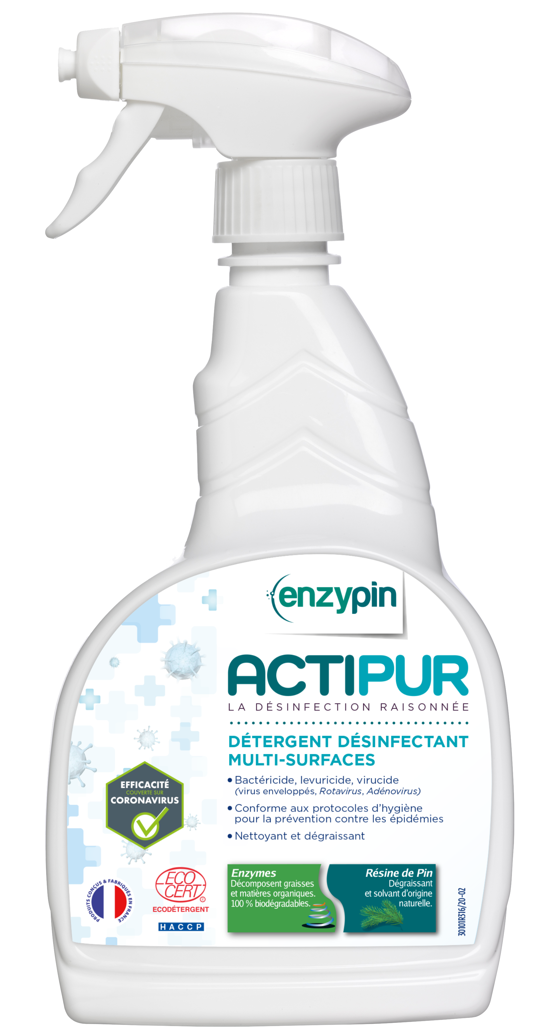 Désinfectant détergeant multisurfaces PAE 750ml-ACTIPUR