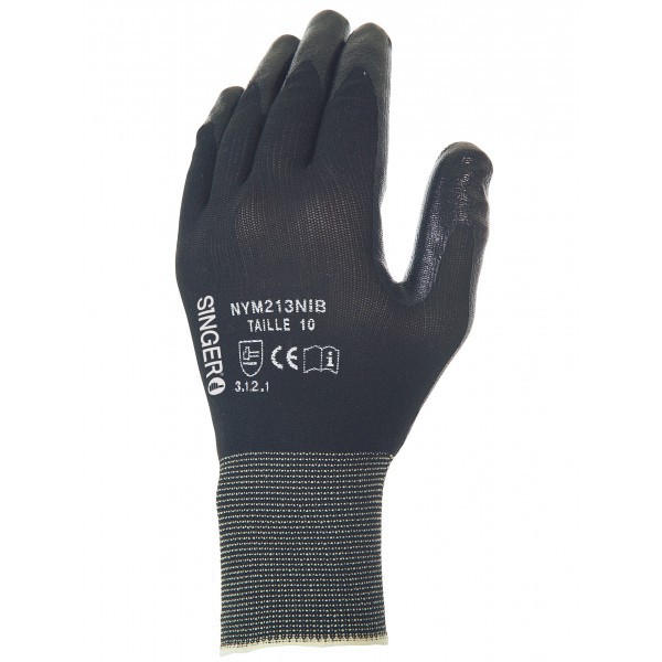 Gants nitrile - Floqué coton - SINGER - Nitrile - Gants