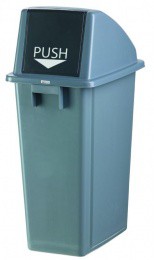 Poubelle selectri dechets 60l plastique gris first