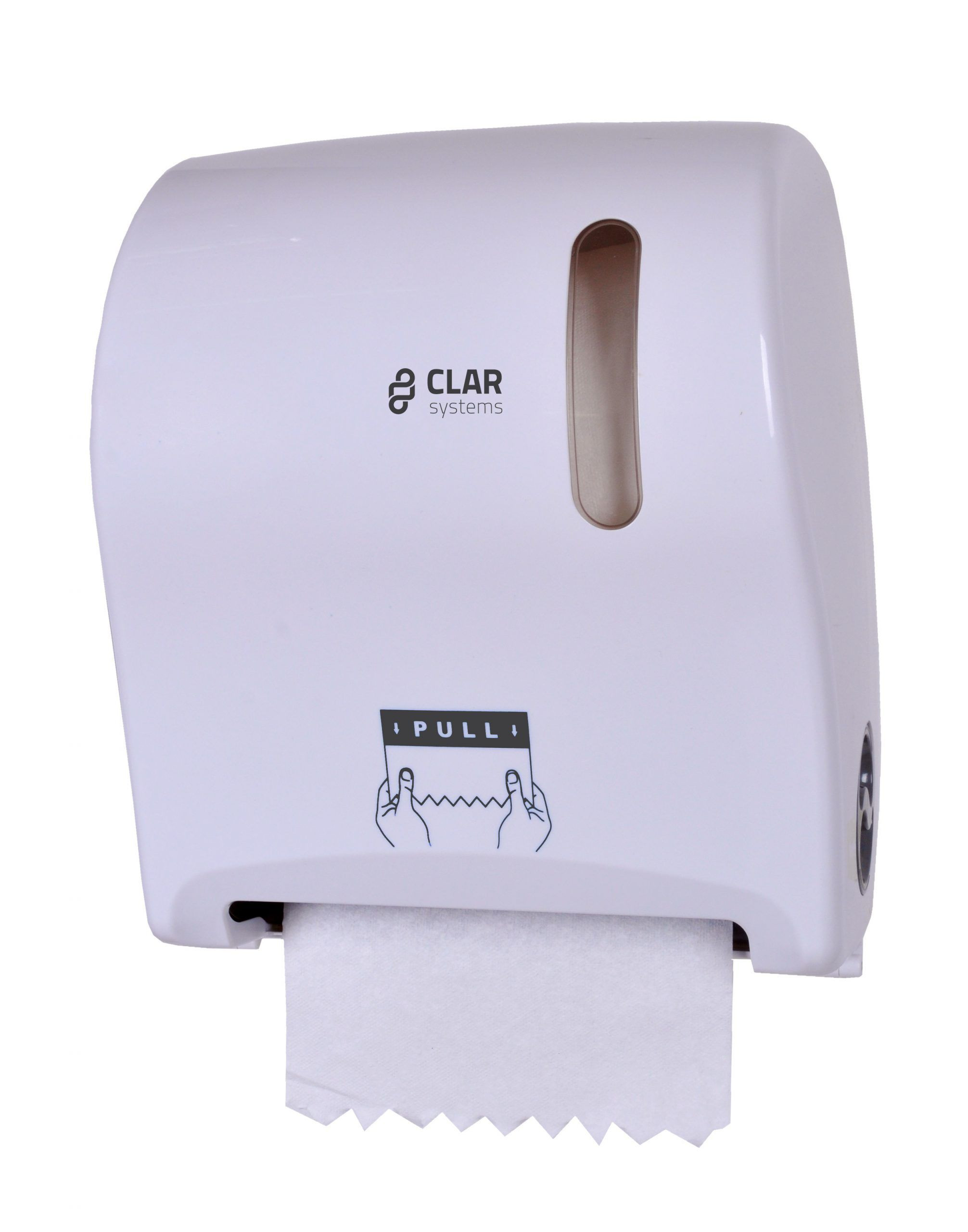 DISTRIBUTEUR AUTOMATIQUE AUTO CUT DE SERVIETTES EN ROULEAU ABS BLANC- CLAR SYSTEM