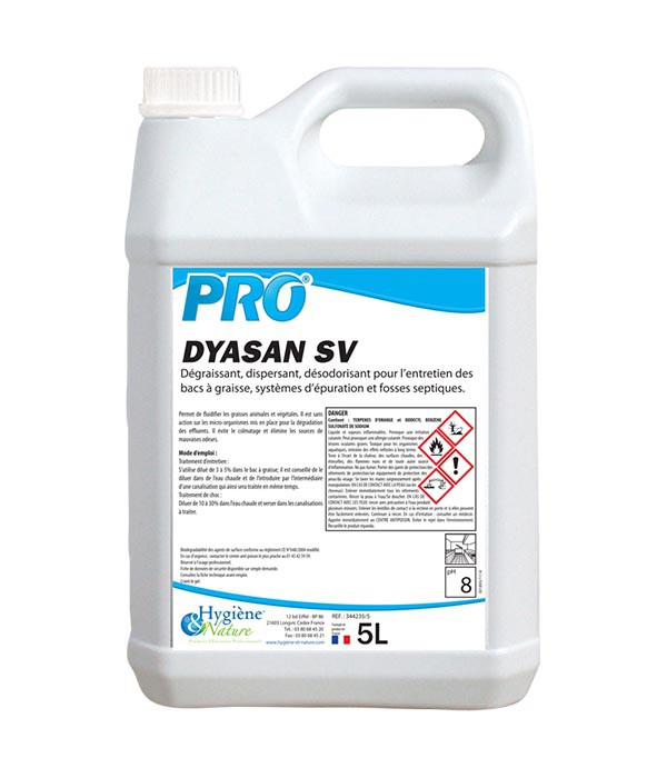 Nettoyant bac à graisse DYASAN SV - HYGIENE & NATURE - 5L