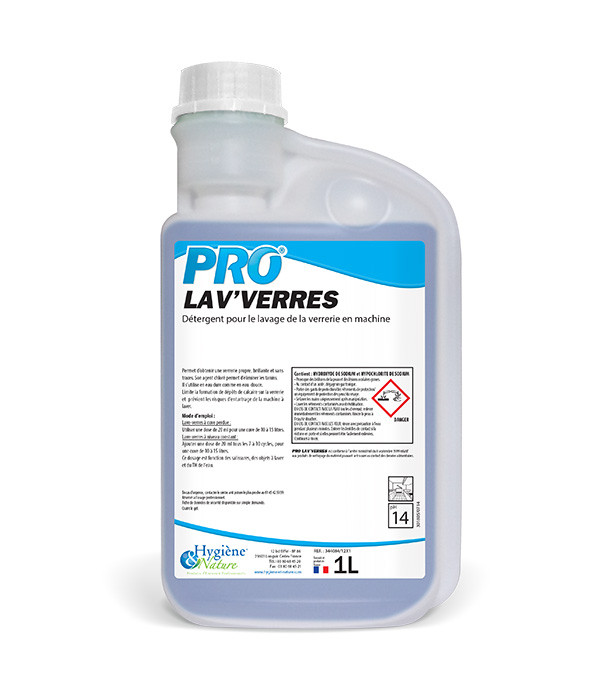 Liquide concentré lavage verrerie - PRO LAV'VERRES - HYGIENE & NATURE - 1L