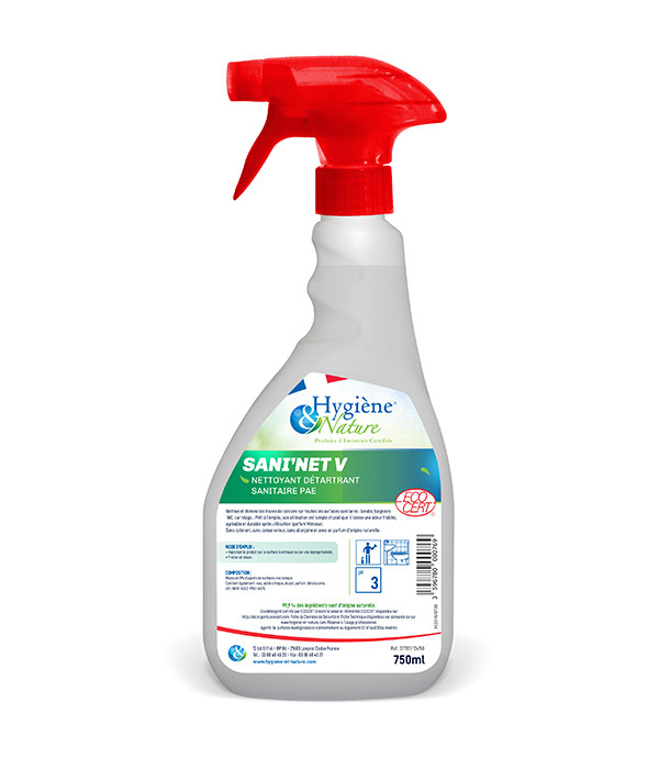 Nettoyant détartrant sanitaire- SANI'NET V - ECOCERT - 750ml