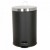 Poubelle métal noir pédale couvert inox 20l